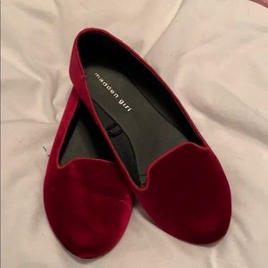 Madden girl red velvet loafers